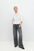 Boho peplum blouse - Blanc