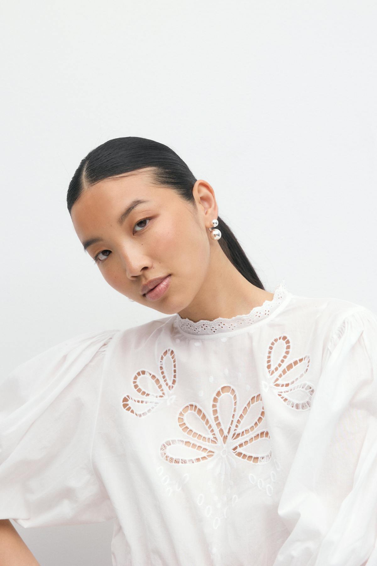 Boho peplum blouse - Blanc
