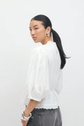 Boho peplum blouse - Blanc