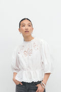 Boho peplum blouse - Blanc