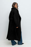 Soft boucle long coat - Noir