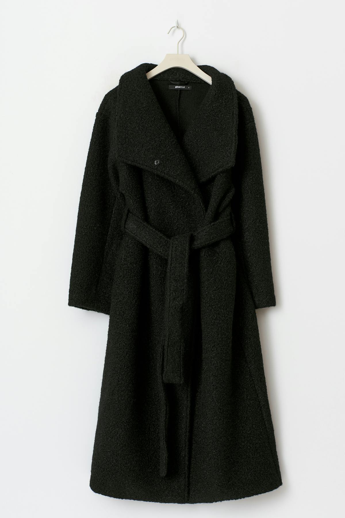 Soft boucle long coat - Noir