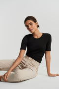 Joy rib top - Noir