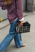Slouchy small studded bag - Black/silver